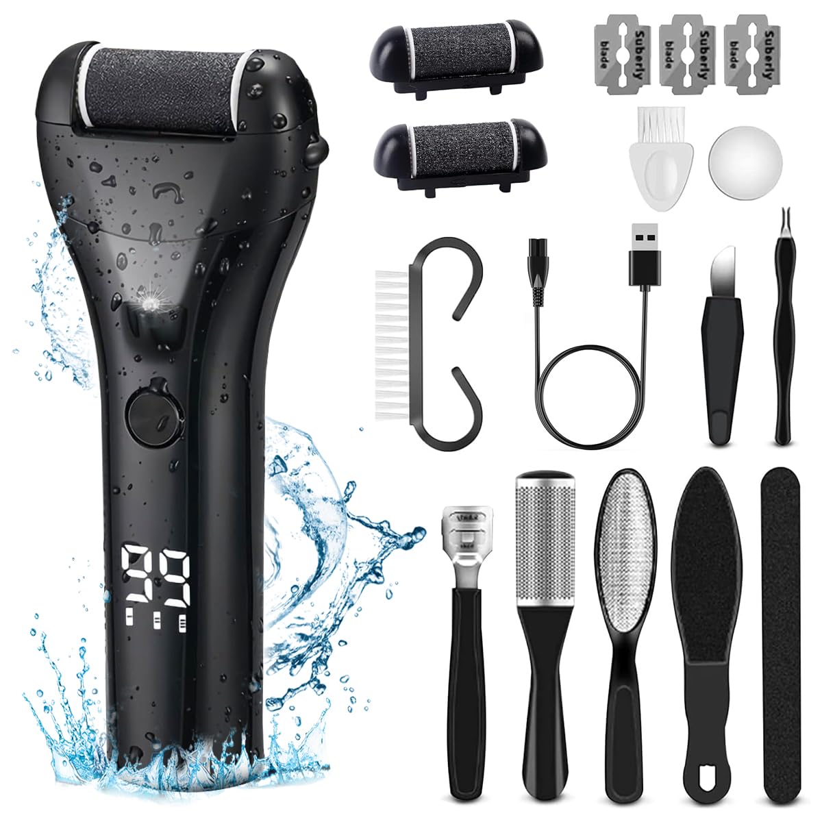 HANNEA Electric Callus Remover For Feet, Pedicure Scrubber For Women Foot Pedicure Machine Rechargeable Electronic Pedicure Tools, Portable Feet Dead Skin Remover HANNEA Electric Callus Remover For Feet, Pedicure Scrubber For Women Foot Pedicure Machine Rechargeable Electronic Pedicure Tools, Portable Feet Dead Skin Remover
